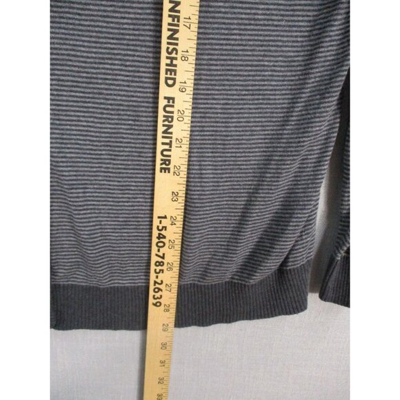 Lane Bryant Womens Cardigan 22/24 Gray Striped 100% Cotton V-Neck Button-Down - Picture 5 of 7